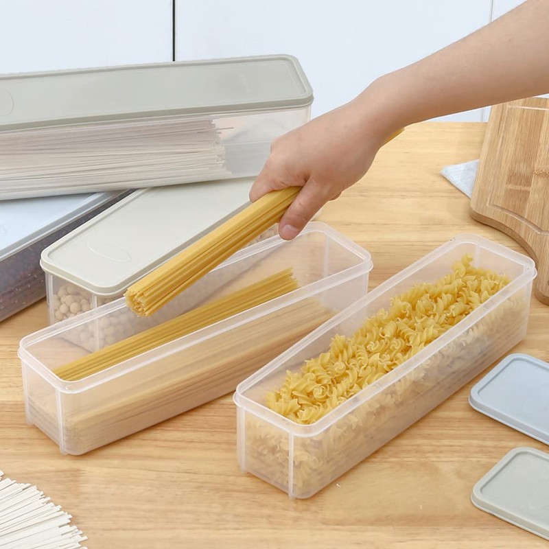 DUOHERESHUI 2 Pieces Plastic Pasta Box Noodle Storage, Spaghetti Noodle