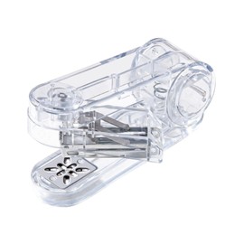 Chocople Stapler, Medium Binding Stapler, Rotatable, No. 3 No. 3-1M, Needle Width 0.5 inch (12 mm), Needle Length 0.2 inch (6 mm), Transparent Color