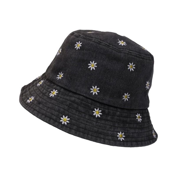 aoozleny Daisy Embroidered Denim Bucket Hat, Cute Bucket Hats Unisex