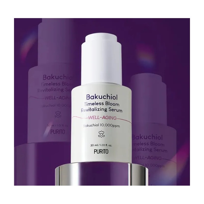 Purito Bakuchiol Timeless Bloom Sérum Revitalizante 30 ml K-Beauty Noche