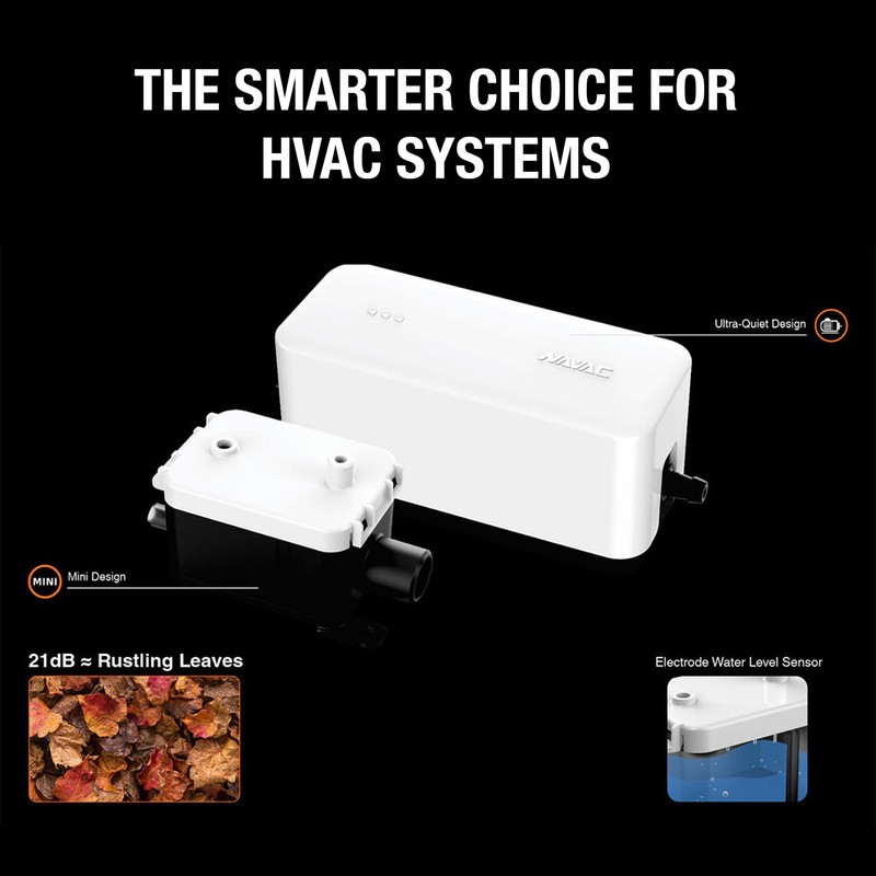 NAVAC NCA10 Mini-Split Mini Condensate Pump - Ultra Quiet, HVAC