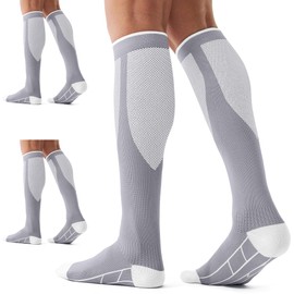3 Pairs Compression Socks for Women and Men -15-20mmHg Best Support for Athletic Running Cycling