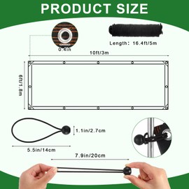Windyun 2 Pack Heavy Duty Clear Tarps with Reinforced Edge Plastic Tarp Waterproof Plastic Cover Greenhouse Patio with Elastic Rope and Nylon Rope for Garden Furniture (6 x 10 ft)