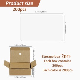 YUUTIAL Pack of 200 Blank Index Cards Paper Cards Blank Business Cards Paper Postcards Playing Cards Kraft Paper Cards Suitable for Invitation Letters Gift Labels 9 x 5.3 cm (Brown and White)
