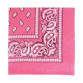 Motique Accessories 22 Inch Cotton Paisley Bandana - Pink