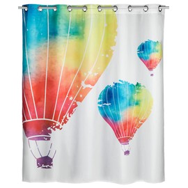 Wenko Anti-Mould Shower Curtain, Textile Curtain with Anti-Mould Effect, Large Integrated Rings for Attaching to the Shower Rod, Washable, Water-Resistant