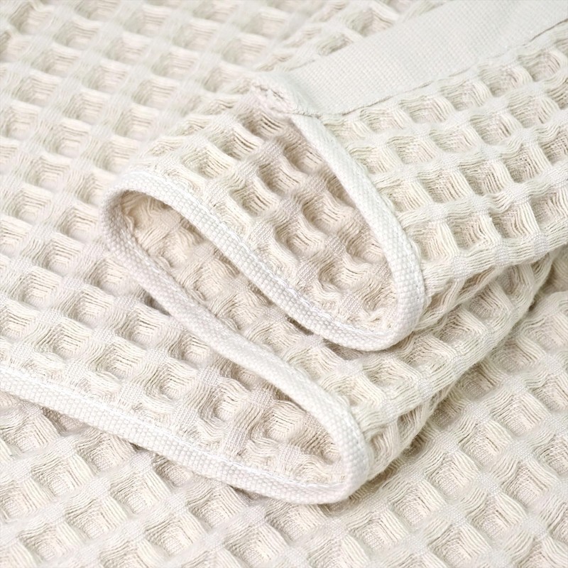 Waffle Bath Towels Set of 2 (Mist White) – Cotton,