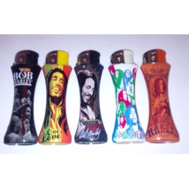 25 x BOB MARLEY CURVE LIGHTER different design Refillable/wit