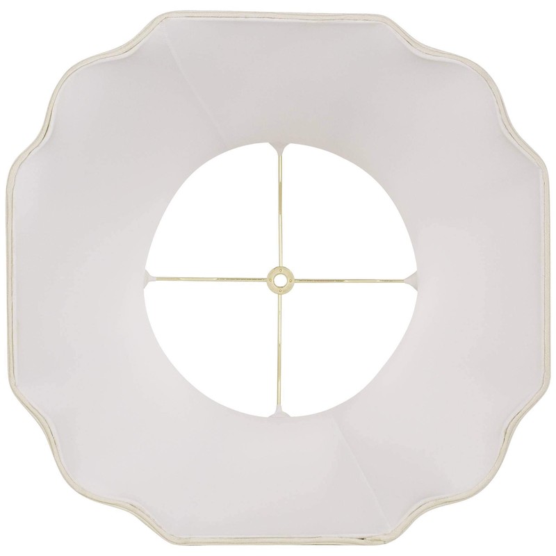 Creme Large Bell Cut Corner Lamp Shade 10" Top x