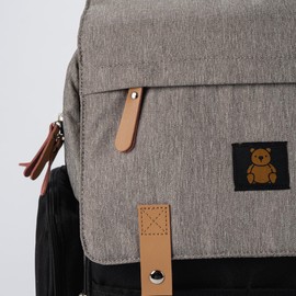 Baby Bliss Alexander Diaper Bag for New Parents - Backpack 4 Color Options, Organizational Pockets, Unisex-Babies, Diaperbag Backpack, Daily Use (Black and Grey)