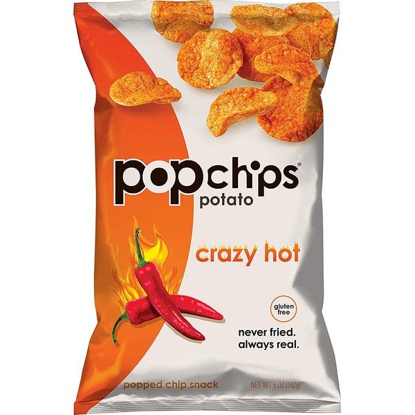 Popchips Potato Chips Crazy Hot 5 oz Bags (Pack of 12)