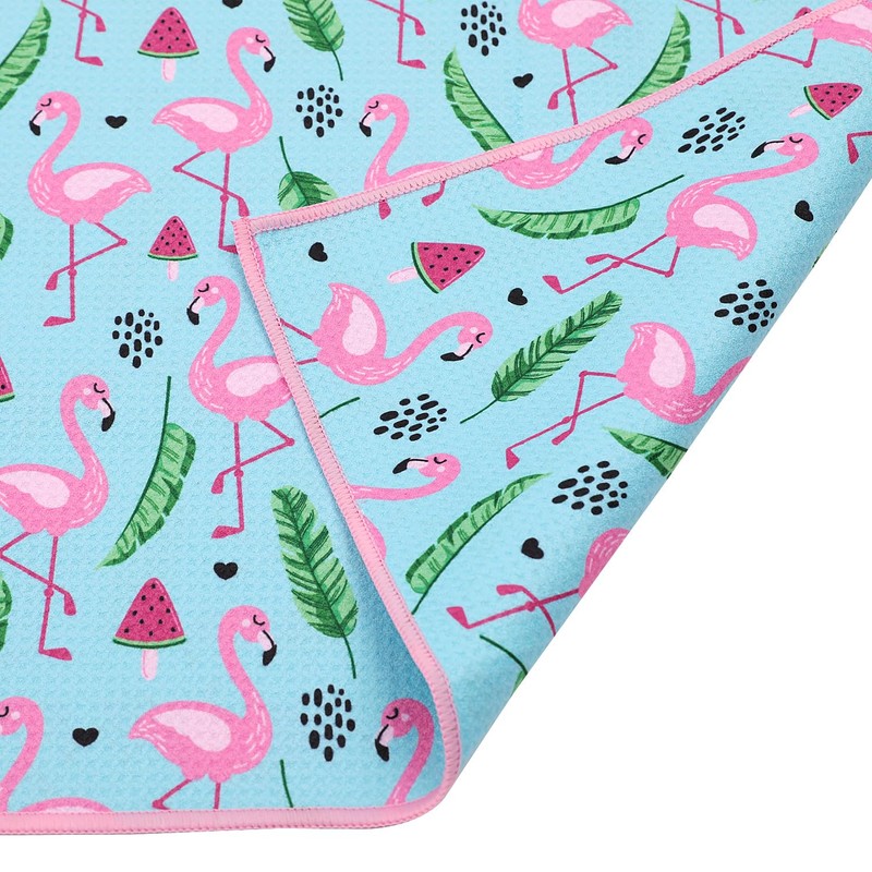 SHABIER Golf Towel with Flamingos Design Golf Microfiber Waffle Pattern
