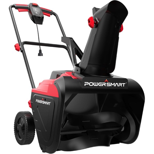 PowerSmart 21" Corded Snow Blower with LED Light, Electric Snow