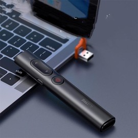 Electronic Laser Page Turning Projection Pen - Color: Black without battery