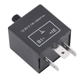 Leapiture 3 Pin 12.8V Auto Flash Relay, Black, 0.1W-150W, LED Turn Signal Flasher Relay for Car