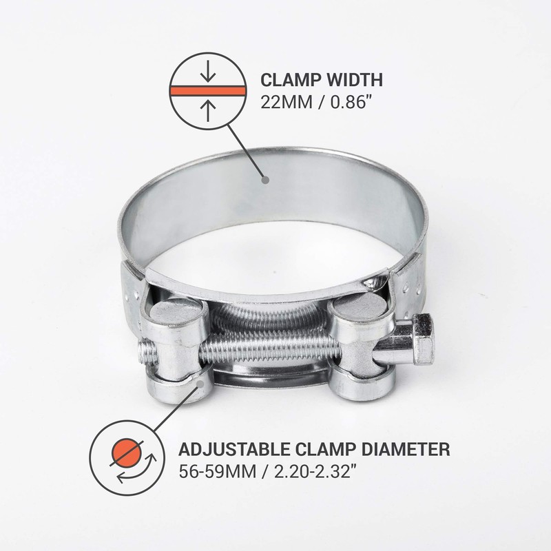 DIFORMA Pack of 8 Hose Clamps 56 - 59 mm