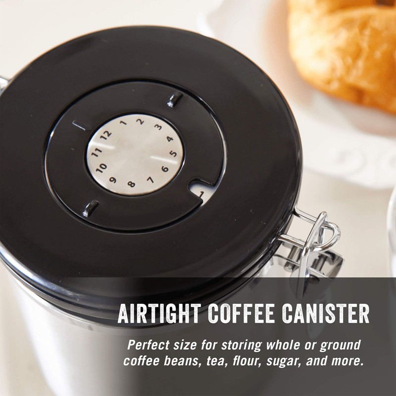 Airtight Stainless Steel Coffee Bean Container Coffee Canister Kitchen Food