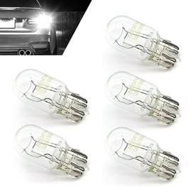 Opuweiy 5 PCS Brake Light Bulb, T20 12V 21/5W Dual Wire Bulbs, 7443 Reversing Lights, Automotive Bulb Replacement for Cars, Trucks, SUVs (White)