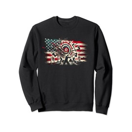 Axe Throwing Lumberjack Logger American Flag Sweatshirt