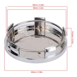 4 Tapas Centrales para Ruedas de Coche, 2,36 Pulgadas/60 mm, Tapa Central para Rueda de Coche con Anillo de Hierro, Cubierta para Cubo de Llanta Central Universal para Coches (Colores Galvanizados)