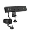 PLUGTUL Desk Clamp Power Strip, 15FT Desk Outlet Station with