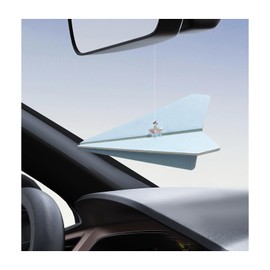 KVAEY Hanging Car Air Freshener Paper Airplane, Magnetically Mounted Suspended Plane Air Diffuser Decor for Rearview Mirror, Creative Freshener Plane Luck Charm Swinging Ornament (Blue)
