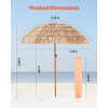 6 ft Tiki Thatched Patio Umbrella Poolside Beach Umbrella-for Your