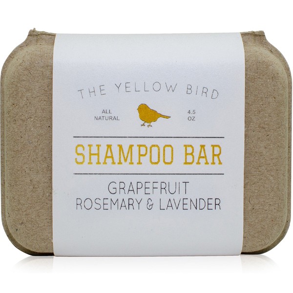 Solid Bar Shampoo Soap. Grapefruit, Rosemary, and Lavender. Mild Natural and Organic Ingredients. Sulfate Free. Gentle Scalp + Hair Care