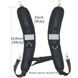 ThreeH Replacement Shoulder Strap, Comfortable, Comfortable, Waterproof, Adjustable Belt for Shoulder Bag, Backpack, Black