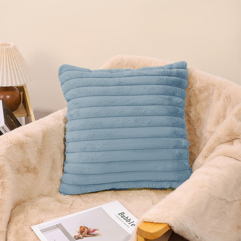 Faux Fur Throw Pillow Covers – Set of 2 Plush