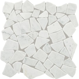 Daltile Raine 12'' x 12'' Natural Stone Marble River Pebble Mosaic in Tumbled Cirrus Storm for Backsplashes, Floors, Walls, or Shower Floors (10 PCs per Carton) (10 SQ FT per Carton)