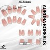 COLORBIRD Nail Tips, Short, 24 Pieces, Pink, Nail Tips, Cute,