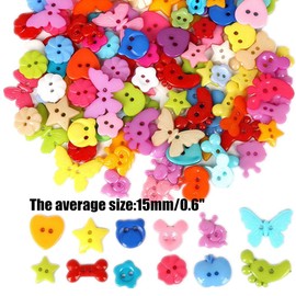 400pcs Cute Animal Fruit Heart Star Resin Buttons 2 Holes Small Sewing Decorative Buttons Beads Charms for Jewelry Scrapbooking Painting Crafts Embellishments(Rabbit)