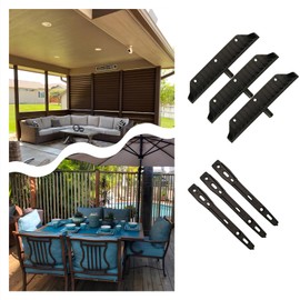 Louver Hardware System for Blinds and shutters, Sunblind System Brackets, Louver Hardware Kit for Holding up to 11 Boards (48'') Black