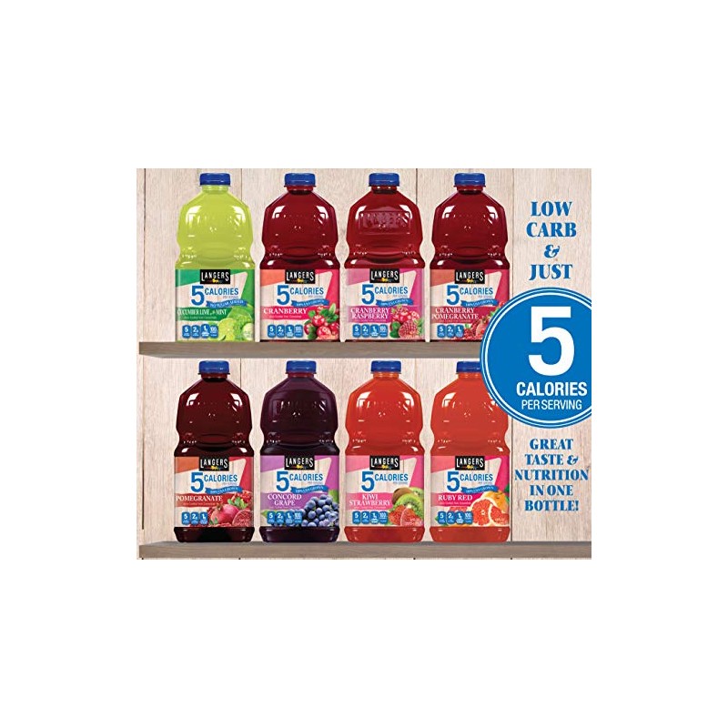 Langers 5 Calorie, Mongo Mango, 64 Fl Oz (Pack of