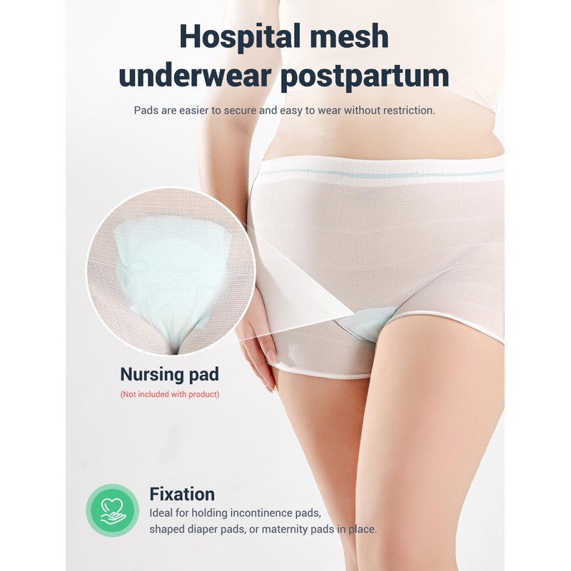 Mesh Postpartum Underwear 3 Pack High Waist Reusable Post Bay