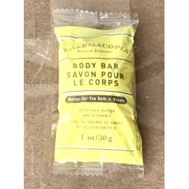 Pharmacopeia Lot of 100 Pharmacopia Body Bar Soap 1 oz Ea. With Shea Butter Hotel Travel Size