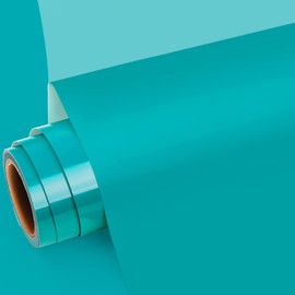 GIRAFVINYL Teal HTV Teal Iron on Vinyl,Teal Heat Transfer Vinyl Roll - 12”X5ft Aqua HTV Teal Vinyl for T Shirt,Garments Bags and Other Fabrics