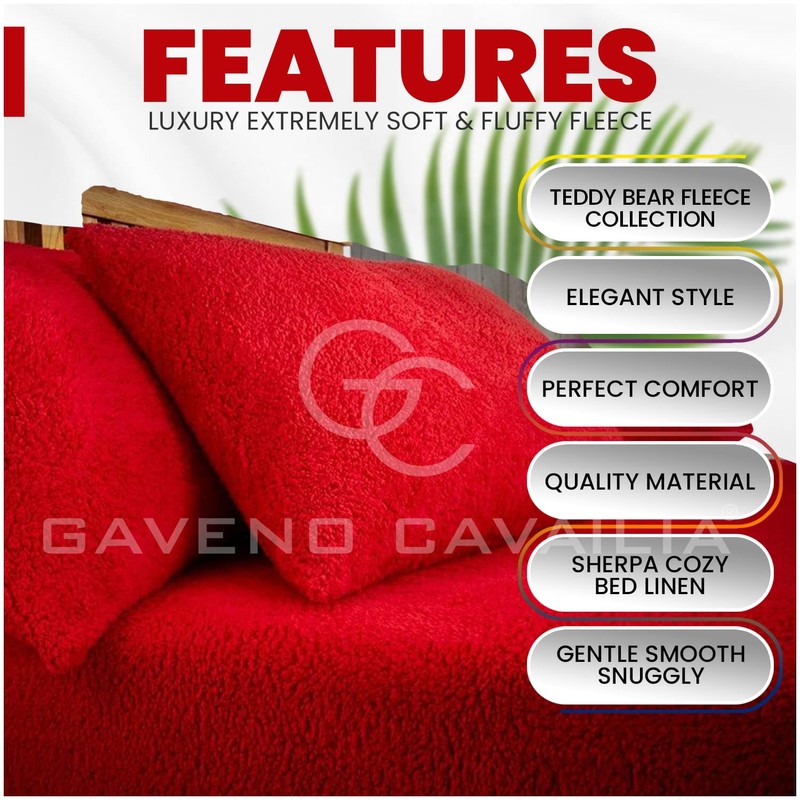 GC GAVENO CAVAILIA 2 Pack Teddy Fleece Pillow Cases -