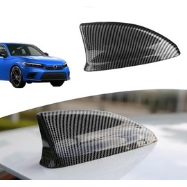 JXGZYD Car Shark fin roof Antenna for 11th gen Civic 2022 2023 2024 2025，Car Shark Fin Antenna Roof Trim Exterior Decorative Sticker for Civic Accessories (Black Carbon)
