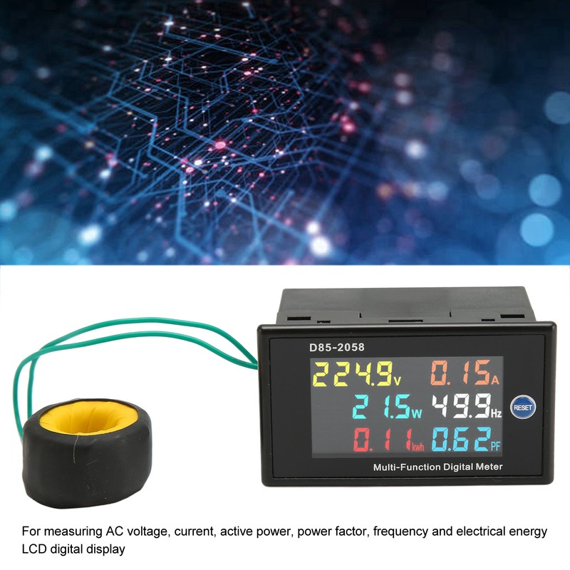 AC Meter Single Phase LCD Digital AC Panel Meter Voltage