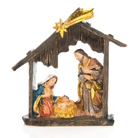 Logbuch-Verlag Small Nativity Scene Figurine 9 x 8.5 cm - Holy Family Mini Nativity Scene for Standing Table Nativity Scene Christmas