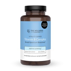 The Wellness Company The Wellness Company Vitamin B Complex | 30 Capsules (1 Month Supply) | with B1, B2, B3, B5, B6, B7, B9, B12, and Inositol | Non-GMO, Gluten-Free | Supports Energy Production and Metabolic Health