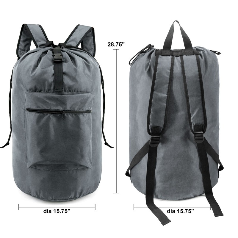 BeeGreen Laundry Backpack Bag Extra Large Heavy Duty, Grey, 16"*32",