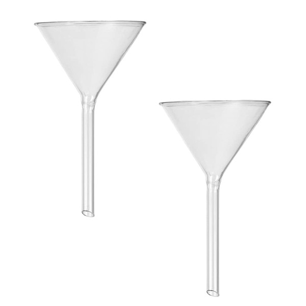 TEHAUX Scientific Glass Filling Funnel Short Stem Glass Triangle Funnel