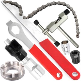 Retoo Bicycle Chain Whip Sprocket Remover Cassette Lock Ring Tool Screw Ring Puller Kit Cassette Removal Tool Universal for Compartment Cassette and Screw Ring
