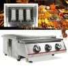 3 Burners Commercial Gas Grill Adjustable Tabletop Smokeless Outdoor Barbecue