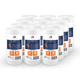 Aquaboon 5 Micron 10 x 4.5 Well Water Sediment Filter Replacement Whole House Water Filter Cartridge Compatible with DGD-5005, WFHD13001B, 12-Pack