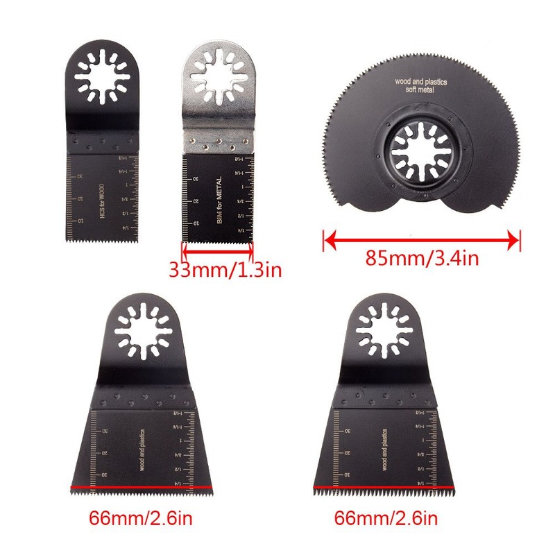 5 PCS Metal/Wood Universal Quick Release Oscillating Saw Blades, CBTONE