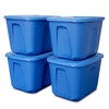 HOMZ 4-Pack Durable Molded Bin, Plastic Storage Containers w/Lids, 10